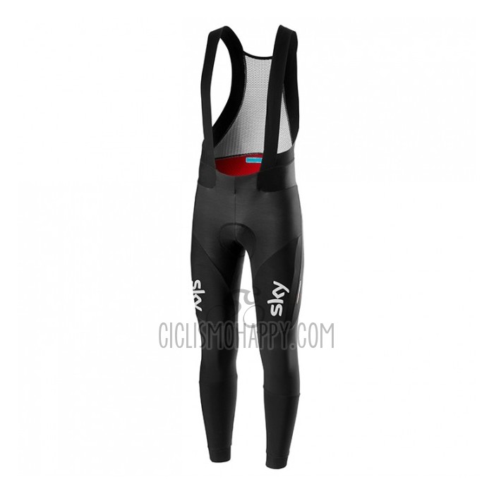 Sky Cycling Jersey Bib Tight 2019 Long Sleeve Blue Black